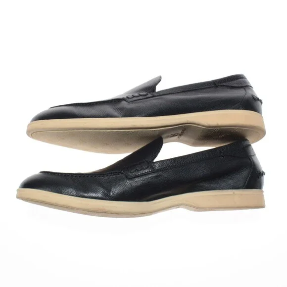 Di Bianco NWB Etna Pebble Leather Loafers / Drivers Size 42.5 (US 9.5) in Navy